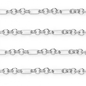 Roestvrij stalen (RVS) Stainless steel onderdelen jasseron figaroschakel Silver