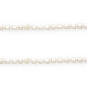 Imperfecte zoetwaterparels nugget rond 6-7x5mm Natural white
