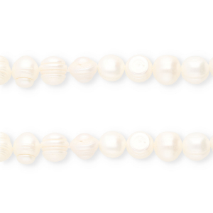Imperfecte zoetwaterparels rond Natural white