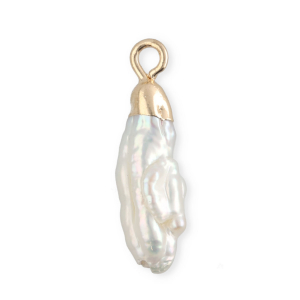 Imperfecte zoetwaterparels bedel tooth Gold-Natural white