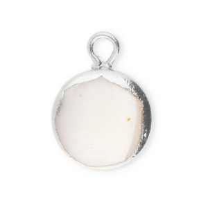 Imperfecte zoetwaterparels bedel rond Silver-Natural white