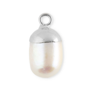 Imperfecte zoetwaterparels bedel round Silver-natural white