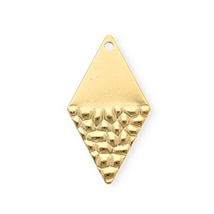 Roestvrij stalen (RVS) Stainless steel bedels ruit Gold