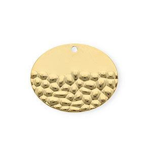 Roestvrij stalen (RVS) Stainless steel bedels ovaal Gold
