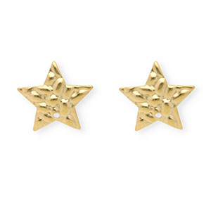 Roestvrij stalen (RVS) Stainless steel onderdelen oorbellen / oorstekers ster met oogje Gold