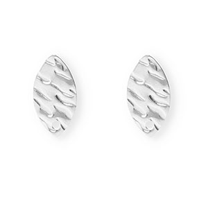 Roestvrij stalen (RVS) Stainless steel onderdelen oorbellen / oorstekers ovaal met oogje Silver