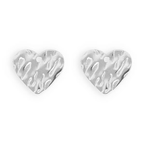 Roestvrij stalen (RVS) Stainless steel onderdelen  oorbellen / oorstekers hart met oogje Silver