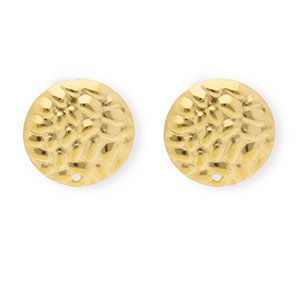 Roestvrij stalen (RVS) Stainless steel onderdelen  oorbellen / oorstekers rond met oogje Gold