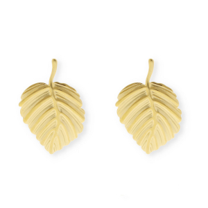 Roestvrij stalen (RVS) Stainless steel onderdelen oorbellen&nbsp;/&nbsp;oorstekers blad met oogje Gold