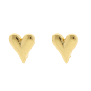 Roestvrij stalen (RVS) Stainless steel onderdelen oorbellen&nbsp;/&nbsp;oorstekers hart met oogje Gold