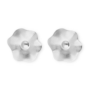 Roestvrij stalen (RVS) Stainless steel onderdelen oorbellen&nbsp;/&nbsp;oorstekers bloem met oogje Silver