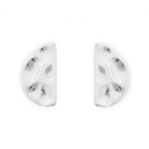 Roestvrij stalen (RVS) Stainless steel onderdelen oorbellen&nbsp;/&nbsp;oorstekers halfrond met oogje Silver