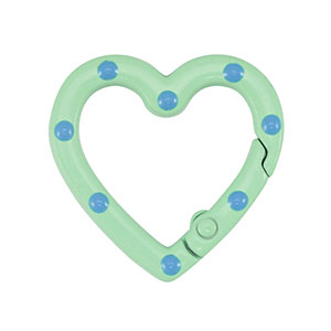Gekleurde onderdelen sleutelhanger hart Green-blue