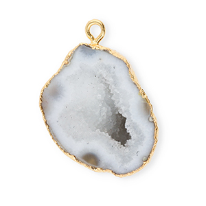 Natuursteen bedels kwarts Grey-gold