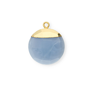 Natuursteen bedels chalcedoon rond Denim blue-gold
