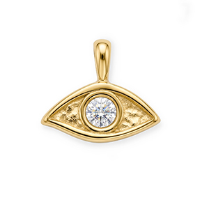 Roestvrij stalen (RVS) Stainless steel bedels met strass oog Gold-crystal