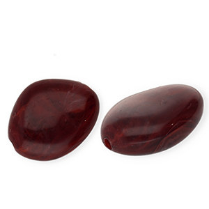 Acryl kralen irregular Burgundy red-white marble