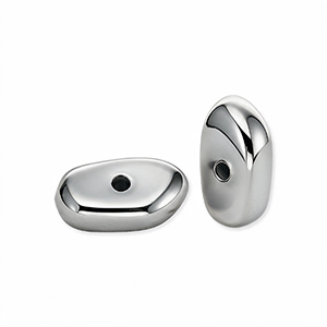 Acryl kralen kiezelvormig Silver