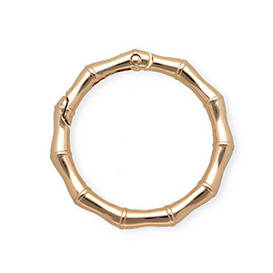 Onderdelen sleutelhanger clasp rond bamboe-look Gold