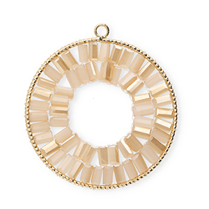 Top facet hangers rond Gold-peach beige-pearlshine