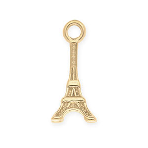 Roestvrij stalen (RVS) Stainless steel bedels Eiffeltoren Gold