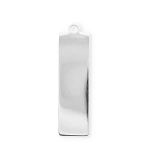 Roestvrij stalen (RVS) Stainless steel bedels rechhoek Silver
