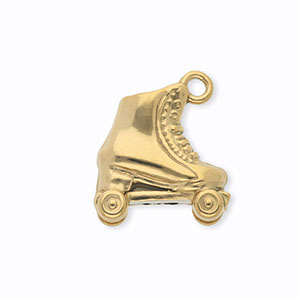Roestvrij stalen (RVS) Stainless steel bedels rolschaats Gold