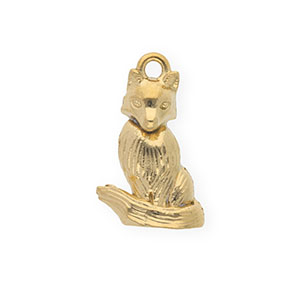 Roestvrij stalen (RVS) Stainless steel bedels vos Gold