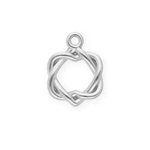 Roestvrij stalen (RVS) Stainless steel bedels twisted hearts Silver