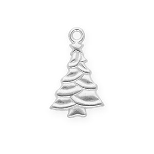 Roestvrij stalen (RVS) Stainless steel bedels kerstboom Silver