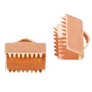 Onderdelen DQ metaal lintklem 10mm Ros&eacute; goud 