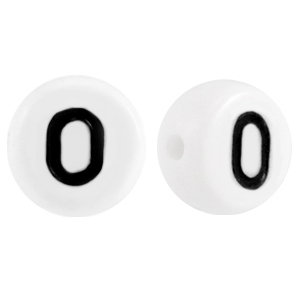 Letterkralen van acryl getal 0 Wit