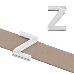 DQ metaal letter schuiver "Z" &Oslash;10.3x2.3mm Antiek zilver (nikkelvrij)