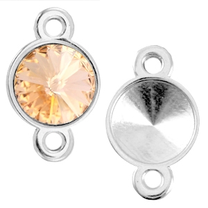 DQ metaal setting/tussenstuk voor 12mm Rivoli puntsteen Antiek zilver (nikkelvrij)