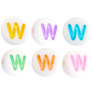 Letterkralen van acryl letter W Multicolor-Wit
