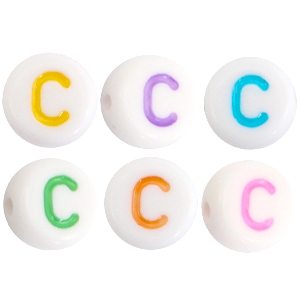 Letterkralen van acryl letter C Multicolor-Wit