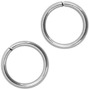 Roestvrij stalen (RVS) Stainless steel onderdelen buigring 8mm Zilver