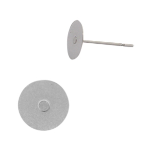 Roestvrij stalen (RVS) Stainless steel oorbellen/oorstekers voor 7mm cabochon en SS34 flatback Zilver