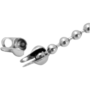 Roestvrij stalen (RVS) eindkapje voor ball chain 2mm stainless steel Zilver (RVS)