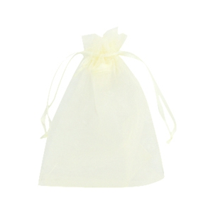 Sieraad zakje organza 10x13cm Light yellow