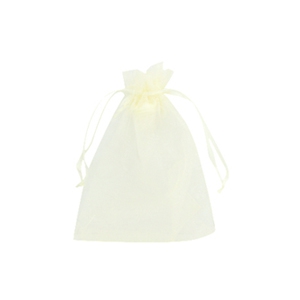 Sieraad zakje organza 7x9cm Light yellow