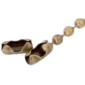 DQ metaal slotje ball chain voor 2mm ketting Antiek gold 