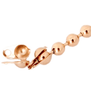 Eindkapjes DQ metaal  voor 1.2mm ball chain Ros&eacute; gold 