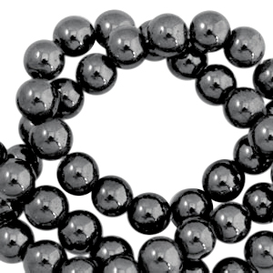 Hematite kralen rond 4mm Anthracite grey