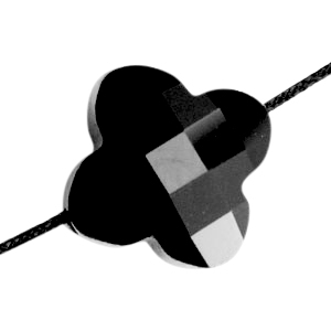 Fashion Facet kralen klaver Jet black