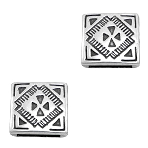 Onderdelen TQ metaal schuivers vierkant &Oslash;13.8x2.4mm Antiek zilver