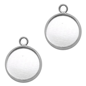 Settings bedel metaal voor cabochon 12mm Antiek zilver