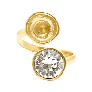 Onderdelen DQ metaal ring met settingen voor SS39 Goud (nikkelvrij)