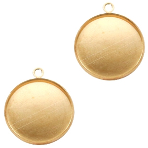 Settings bedel metaal voor cabochon 20mm Goud
