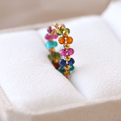 Prachtige ringen met imitatie natuursteen facet geslepen kralen